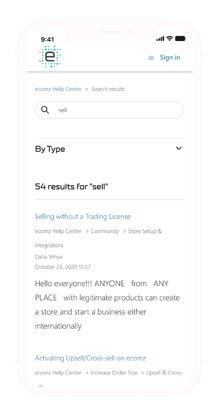 Prototype showcasing the UI/UX search result page on mobile with a focus on the title and the collapsed filter tab on top of the title that allows users to filter their results